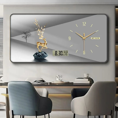 Large Silent Wall Clock with Artistic Design – Decorative Painting Style Clock for Living Room, Office, and Home Decor