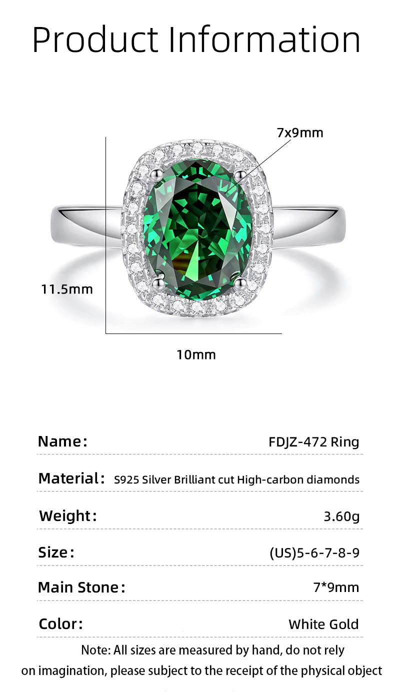 925 Sterling Silver Oval Zirconia Ring for Women – High-End Ice Flower Cut Fine Jewelry Melina