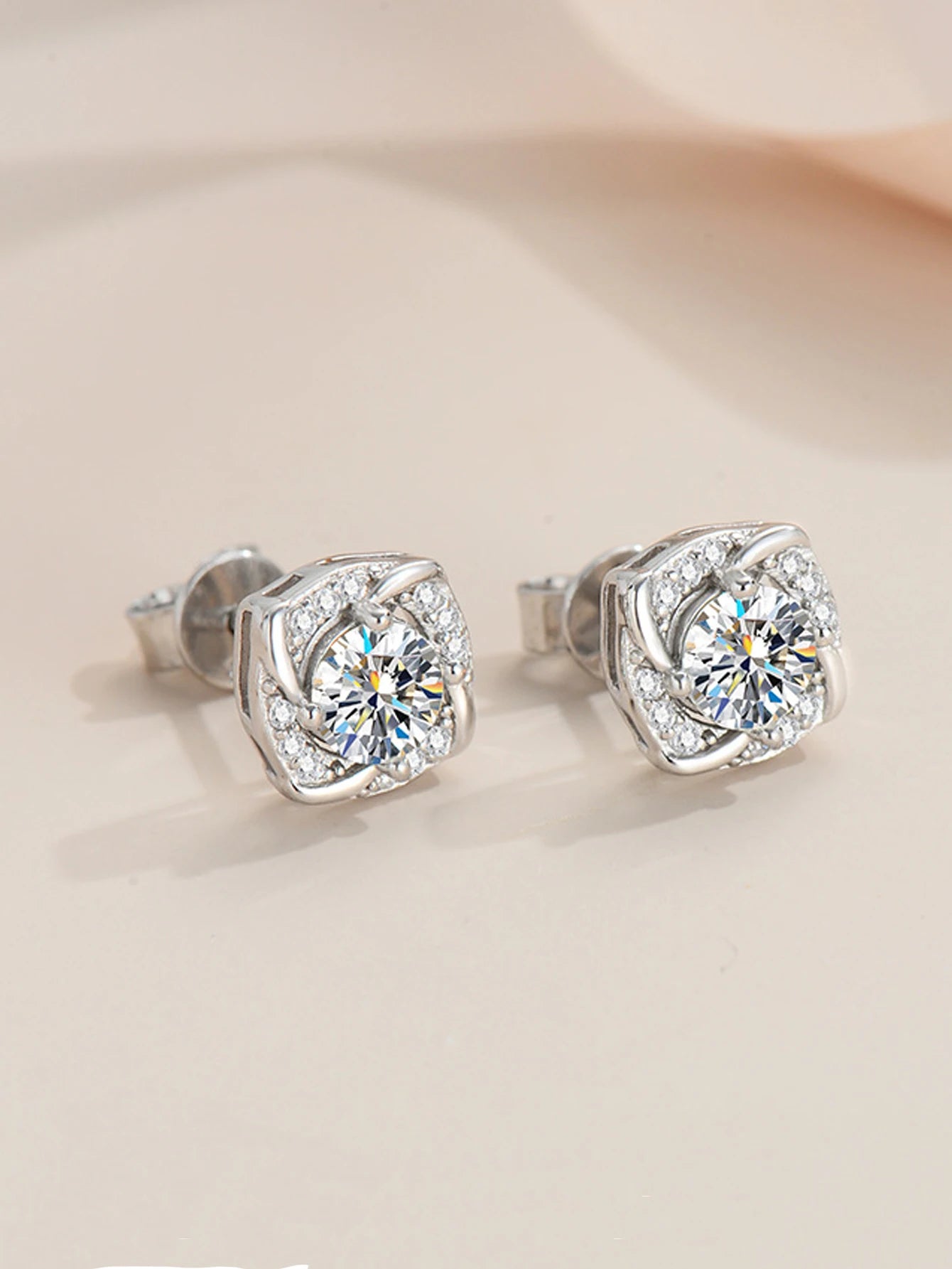 Sterling Silver Windmill Earrings – Moissanite Diamond Wedding Jewelry for Women, Elegant Special Occasion Accessories Nica