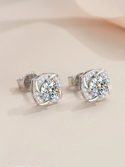 Sterling Silver Windmill Earrings – Moissanite Diamond Wedding Jewelry for Women, Elegant Special Occasion Accessories Nica