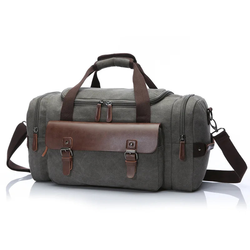 Canvas Travel Handbag – Large Capacity Crossbody Tote Bag for Travel and Daily Use