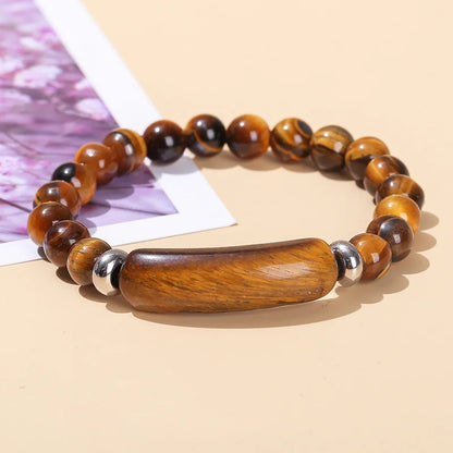8mm Pink Crystal Bead Bracelet – Natural Stone Stretch Bracelet with Stainless Steel Accessories