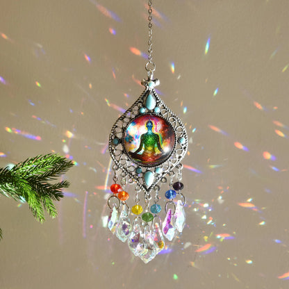 Natural Crystal Sun Catcher: Feng Shui Style for Seven Chakras, Home Decor, Energy Healing & Crystal Engraving