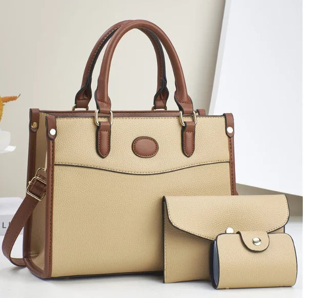 Women's 2-in-1 Designer Tote Bag – Stylish Handbag with Zipper Closure & Polyester Lining for All Seasons