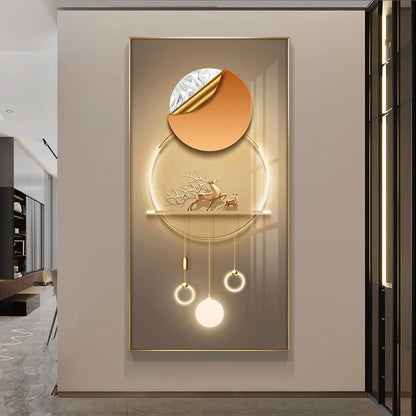100x50CM Large Aluminum Alloy Frame Crystal Wall Art – 2025 Home Gallery Hanging Decor Artwork