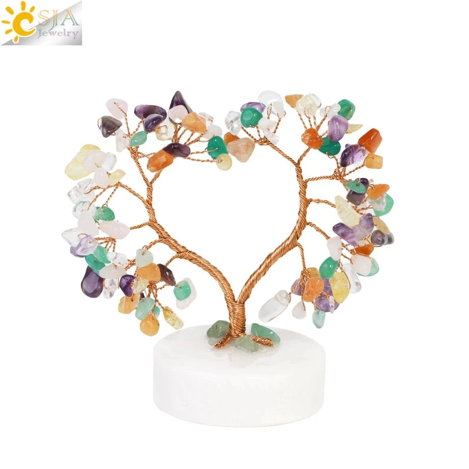 7 Chakra Crystal Money Tree – Natural Healing Stone Decor for Energy Balance, Feng Shui, and Home Office Decoration