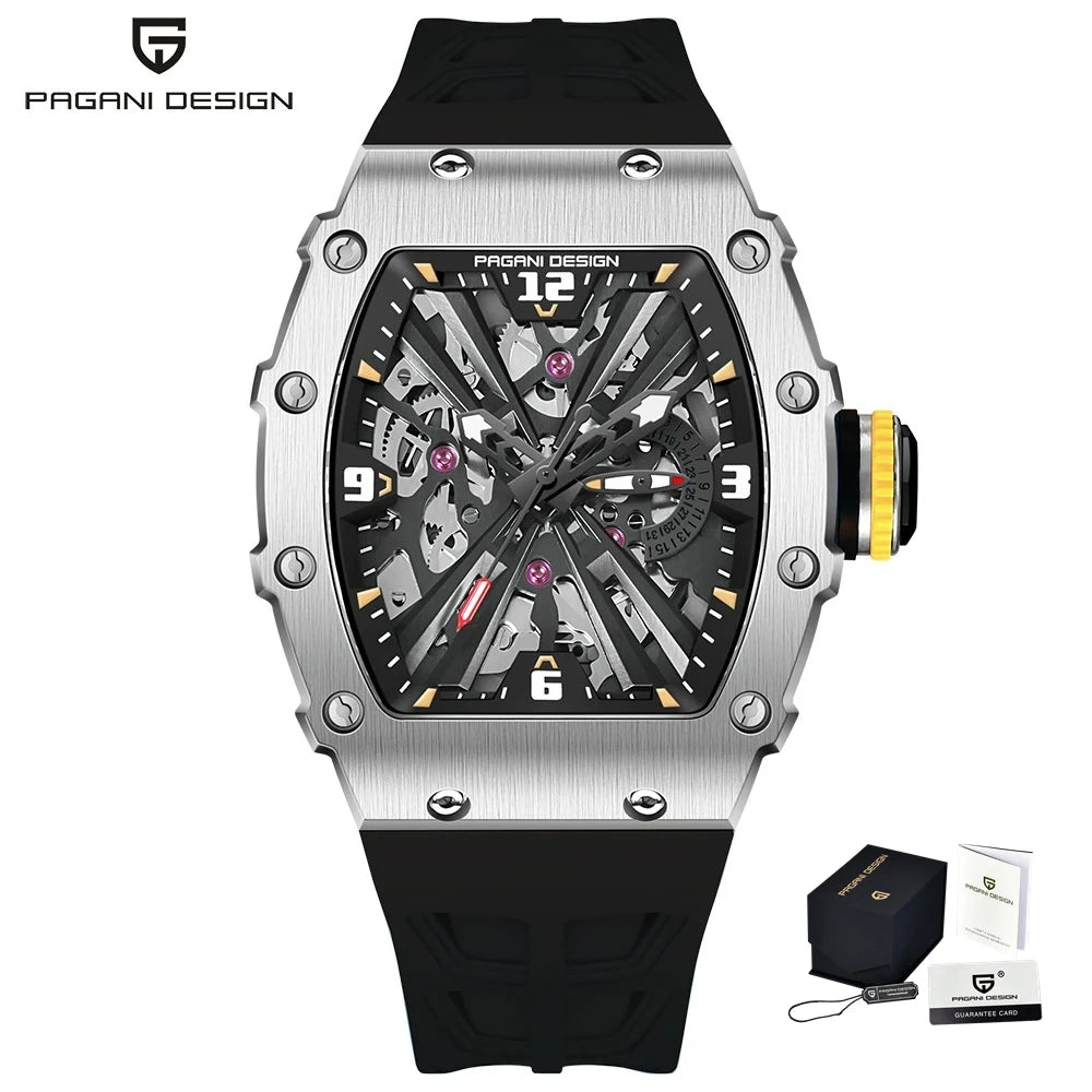 PAGANI DESIGN PD‑1738 Men’s Quartz Watch | Luxury Sport Wristwatch with Sapphire Glass, Stainless Steel, Waterproof (VH65 Movement)