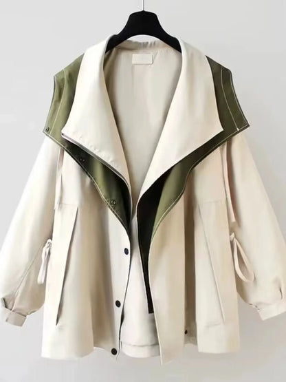 Autumn Mid‑Length Retro Women’s Coat – High‑End Waist‑Cinched Design Ariane