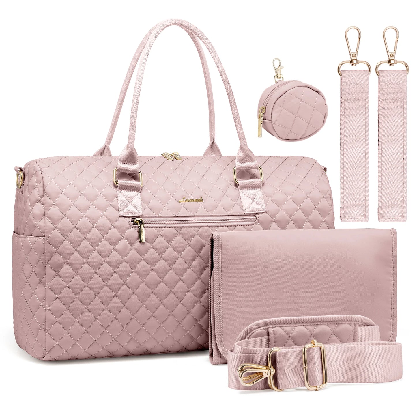 Waterproof Mommy Travel Bag | Large Capacity Duffle with Changing Pad & Pacifier Case Sarah