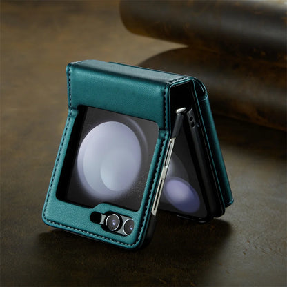 Retro PU Leather Flip Cover | Wallet Case with Card Slots & Kickstand for Samsung Galaxy Z Flip 5