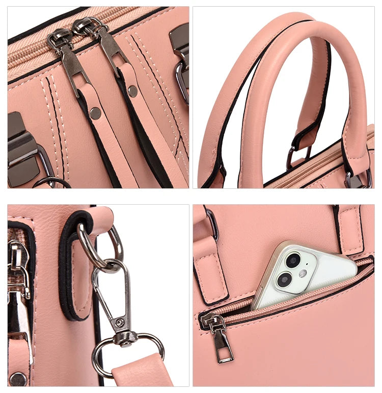 Fashion PU Leather Tote Bag Set for Women – Stylish Chain Shoulder Bags and Handbags Hannah