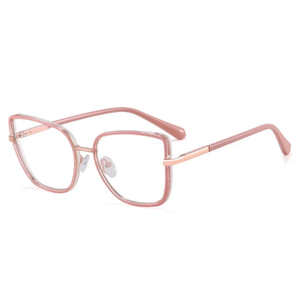 Large Frame Fashion Eyeglasses Women's Anti Blue Light Blocking Glasses