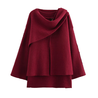 Women's Cape-Style Cropped Coat – Vintage Long Sleeve Chic Outerwear Clara