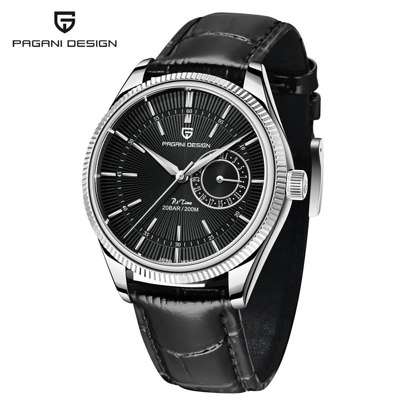PD1689 PAGANI DESIGN Men’s Quartz Watch | Luxury Business Wristwatch with Sapphire Glass, Genuine Leather Strap, Waterproof