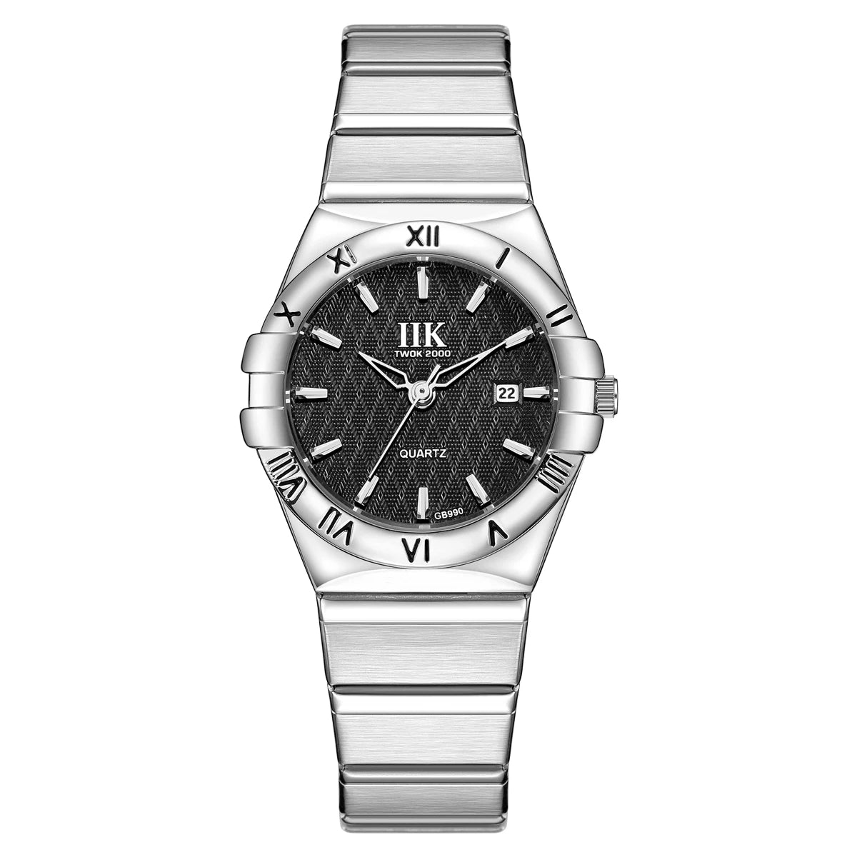 Stylish IIK GB990L Women's Wristwatch – Waterproof Quartz Stainless Steel Watch in Blue, Pink, White, and Black Marilla