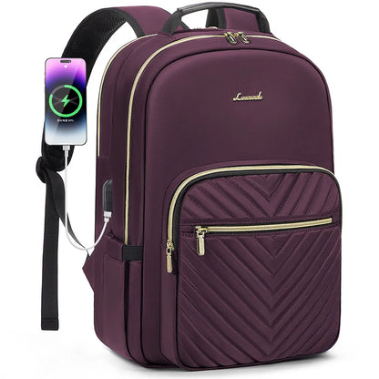 Waterproof Nylon Laptop Backpack for Women & Girls - 15.6 & 17-Inch College, School, Travel, and Business Bag