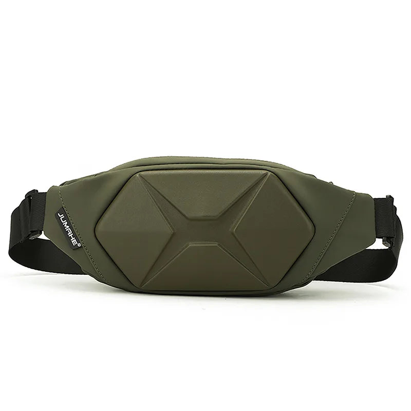 Men's Fashion Hard Shell Anti-Theft Sling Bag – Green Ripstop Nylon Chest Bag for Travel, Streetwear Crossbody Bag for Men Gael