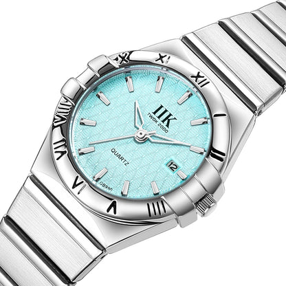 Stylish IIK GB990L Women's Wristwatch – Waterproof Quartz Stainless Steel Watch in Blue, Pink, White, and Black Marilla