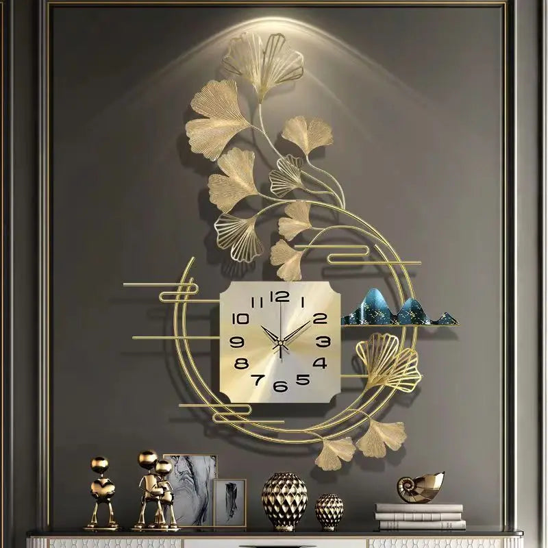 Nordic Light Luxury Silent Wall Clock – Modern Hanging Clock for Living Room, Porch, and Home Decoration