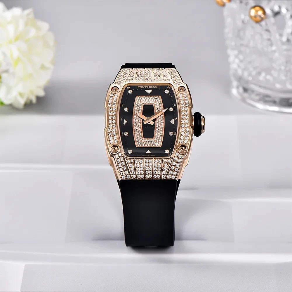 PAGANI DESIGN PD-YS013 – 2023 Luxury Women's Quartz Watch with Diamond Accents, Elegant Fashion Ladies Wristwatch for Gifting