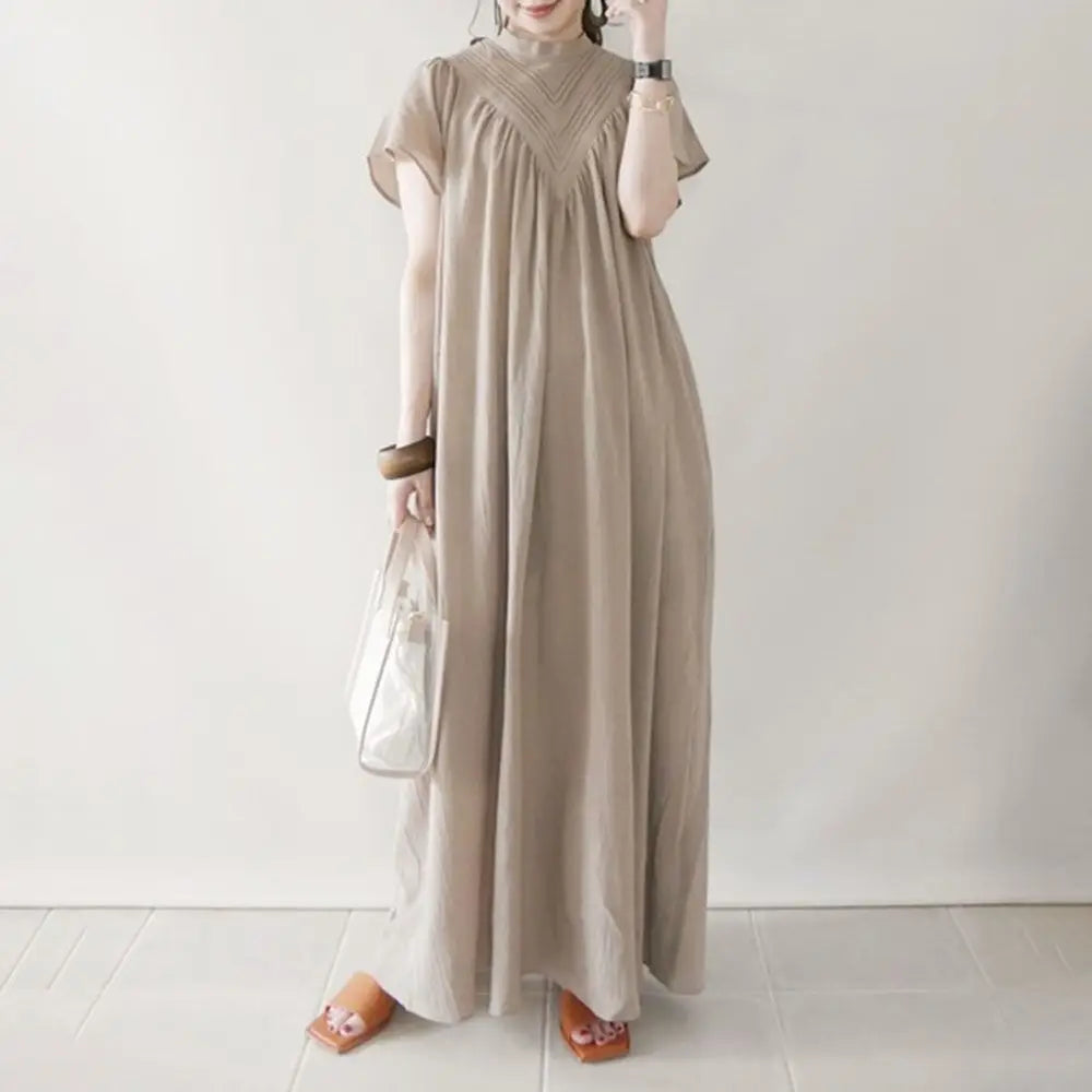 Women's Long Cotton Linen Dress | Casual Loose-Fit Fashion with Elegant Style Kiana