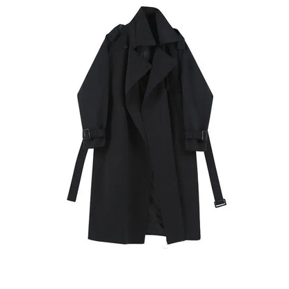 Elegant British Style Women's Mid-Length Trench Coat – High Waist Casual Slimming Windbreaker Overcoat Hermione