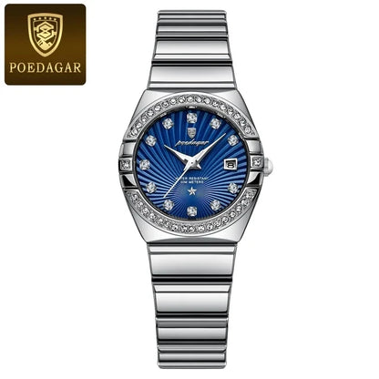 POEDAGAR 302 Women's Watch – Fashion Elegant Diamond Bracelet Quartz Wristwatch, Stylish Ladies Watch
