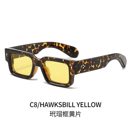 Rectangle Rivet Non Prescription Chunky Rectangle Blue Light Glasses Black Square Thick Frame Rectangle Women Men