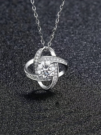 Moissanite Pendant Necklace in S925 Sterling Silver – Fine Jewelry for Women Anemone