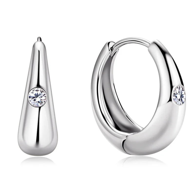 S925 Silver 0.06 Carat Moissanite Retro Earrings | Punk Light Luxury Jewelry for Women & Men Brooke