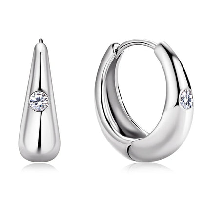 S925 Silver 0.06 Carat Moissanite Retro Earrings | Punk Light Luxury Jewelry for Women & Men Brooke