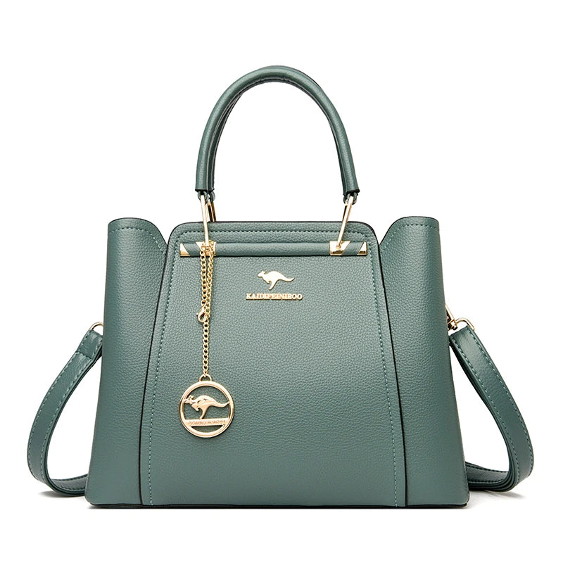 Luxury Leather Handbags for Women - Designer 3-Layer Shoulder & Crossbody Bags, Large Capacity Customized Tote