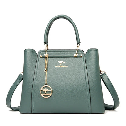 Luxury Leather Handbags for Women - Designer 3-Layer Shoulder & Crossbody Bags, Large Capacity Customized Tote