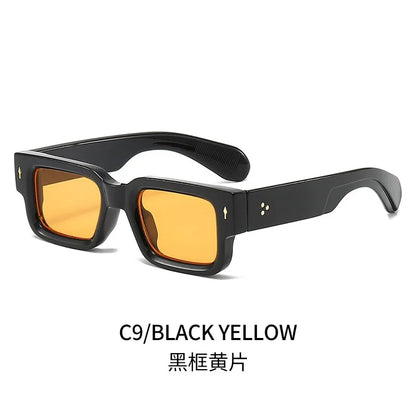 Rectangle Rivet Non Prescription Chunky Rectangle Blue Light Glasses Black Square Thick Frame Rectangle Women Men