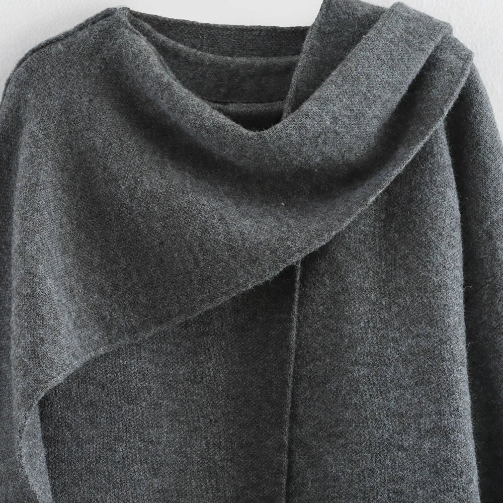 Women's Cape-Style Cropped Coat – Vintage Long Sleeve Chic Outerwear Clara