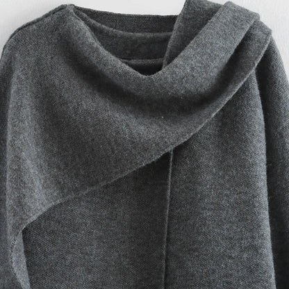 Women's Cape-Style Cropped Coat – Vintage Long Sleeve Chic Outerwear Clara