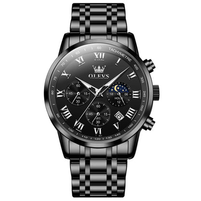 OLEVS 5529 Chronograph Watch – Waterproof Stainless Steel Luminous Sports Watch for Men