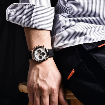 PAGANI DESIGN 1664 – Men's Luxury Quartz Chronograph Watch, Waterproof Business Sport Wristwatch with Date Function