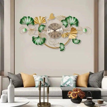 Large Nordic Luxury Metal Wall Clock – Modern Hanging Clock for Living Room, Bedroom, and TV Wall Decor