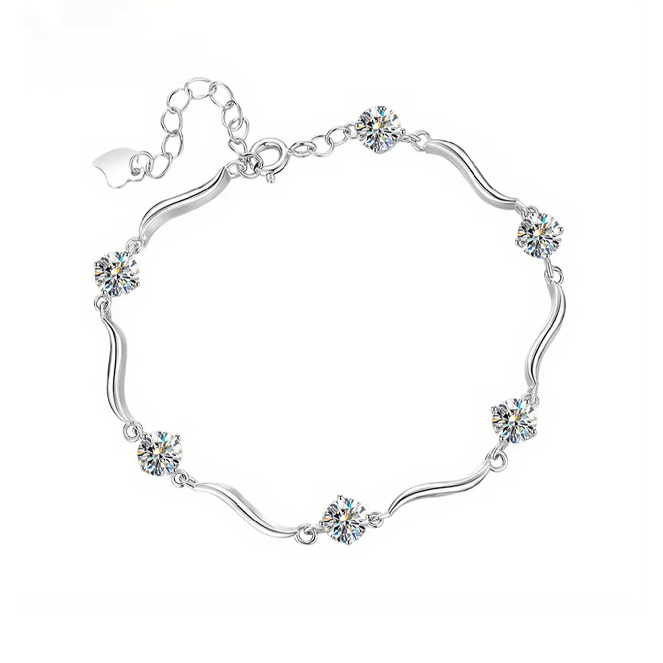 925 Sterling Silver Gold-Plated Bracelet – Cute Moissanite Charm Jewelry for Women, Girls, and Children Colette