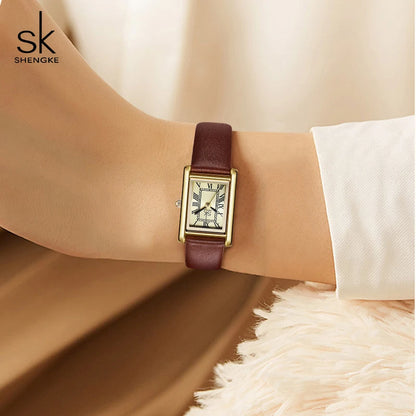 SK Fashion Ladies' Genuine Leather Watch - Luxury Waterproof Women's Watch for Business & Casual Wear Veronica