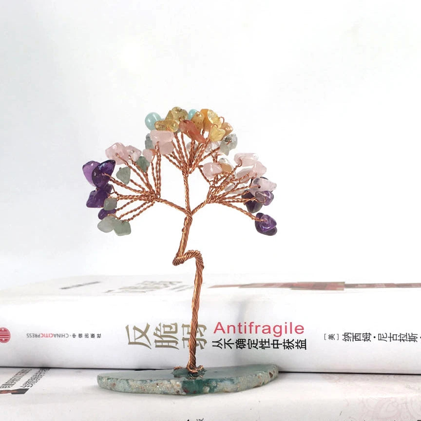 Crystal Money Tree – Natural Amethyst Tree with Healing Stones for Positive Energy, Feng Shui, and Home Decor