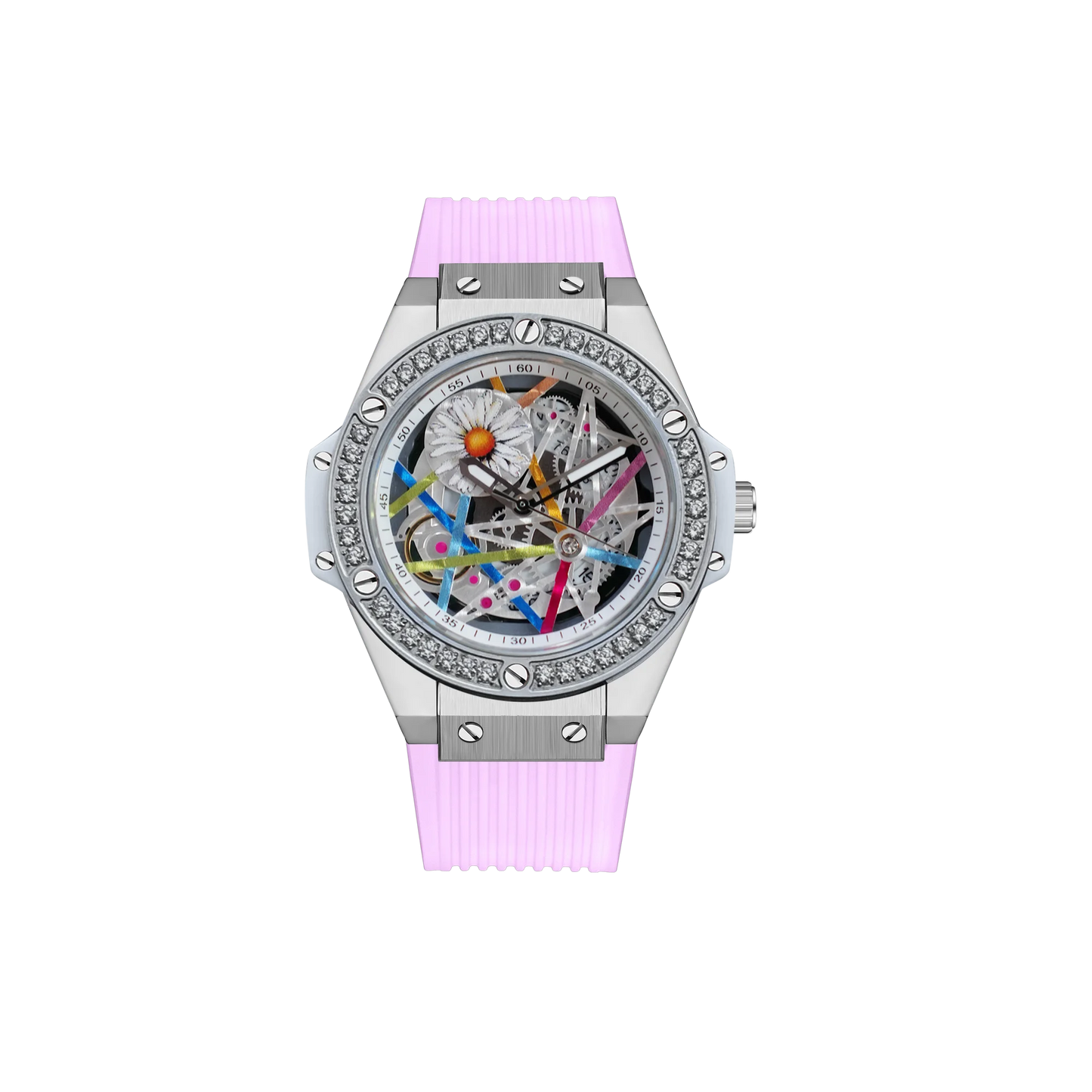 HANBORO Women’s Sunflower Quartz Watch | Diamond Dial, Colorful Design, Light Luxury Style Hermione