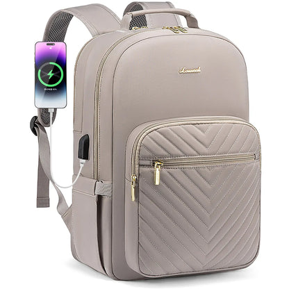 Waterproof Nylon Laptop Backpack for Women & Girls - 15.6 & 17-Inch College, School, Travel, and Business Bag