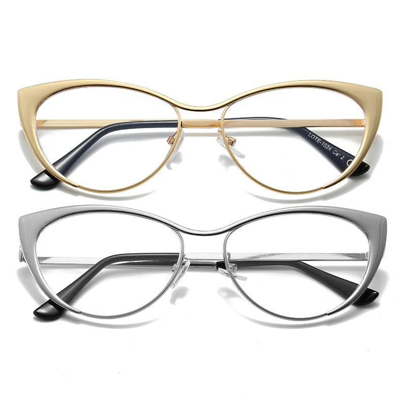 Metal Squared Frame Blue Light Blocking Eyeglasses | Fashionable Unisex Glasses for Men and Women Blanche