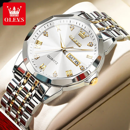 OLEVS 9931 Luxury Business Watch – Waterproof Luminous Quartz Steel Wristwatch for Men