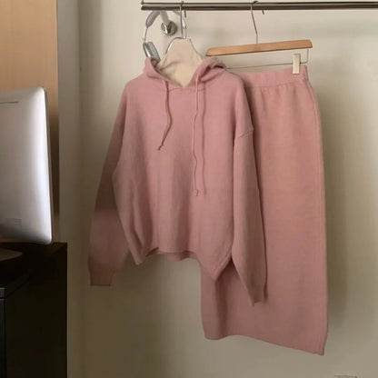 Women’s Hooded Sweater and Long Skirt Twin Set – Fashionable Autumn New Arrivals for Ladies Seren
