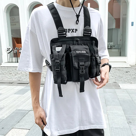 Streetwear Molle Shoulder Vest Bag – Lightweight Adjustable Oxford Cloth Chest Bag with Multiple Pockets for Outdoor Camping, Hiking, and Everyday Use Fabien