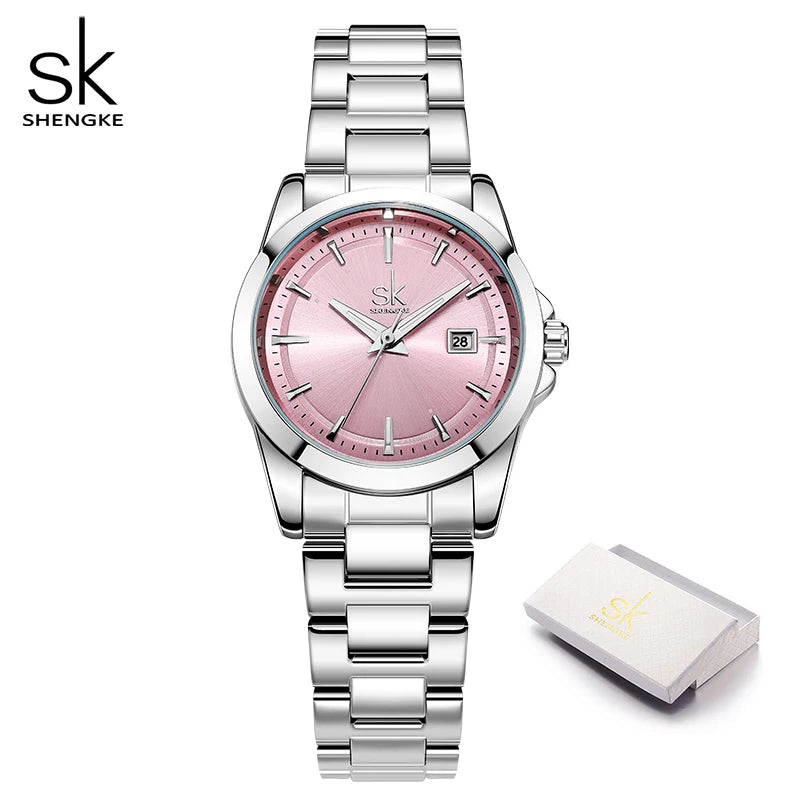 Shengke Luxury Women's Watch – Stylish Quartz Lady Wristwatch, Perfect Gift for Girls and Women