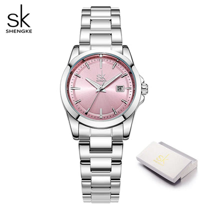 Shengke Luxury Women's Watch – Stylish Quartz Lady Wristwatch, Perfect Gift for Girls and Women